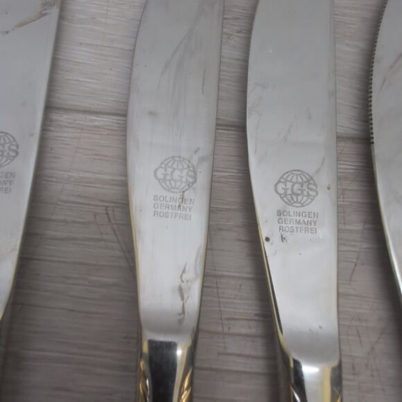 Lot of 17 Pieces SOLIGEN GERMANY 18/10 Stainless & GOLD Accent Flatware - Picture 8 of 13